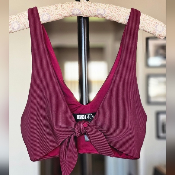 Beach Riot Dallas Ribbed Bikini Set Purple Plum - Picture 2 of 7